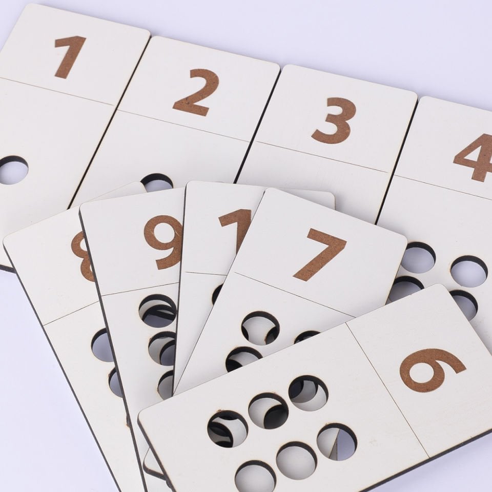 Montessori Waldorf Sayma İzleme Tahtaları & Ahşap 1-10 arası Matematik Sayı Tepsileri