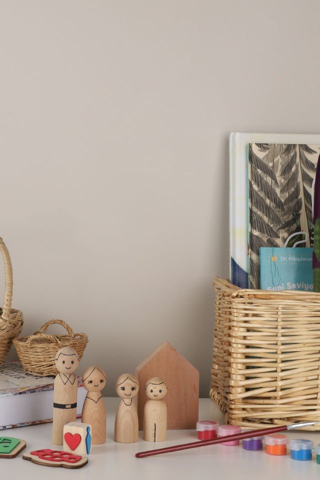 Peg Ailesi El Sanatları Setleri, Çocuk Boyama Seti, Montessori Oyuncakları, Çocuk Aktiviteleri