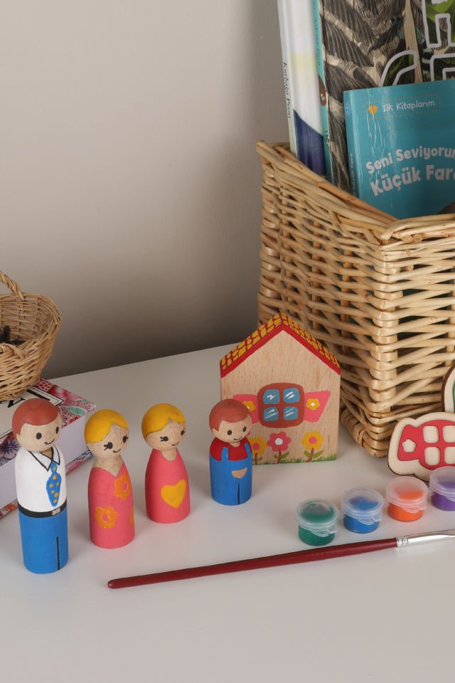 Peg Ailesi El Sanatları Setleri, Çocuk Boyama Seti, Montessori Oyuncakları, Çocuk Aktiviteleri