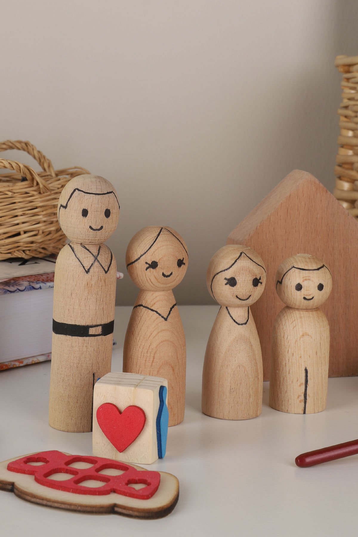 Peg Ailesi El Sanatları Setleri, Çocuk Boyama Seti, Montessori Oyuncakları, Çocuk Aktiviteleri