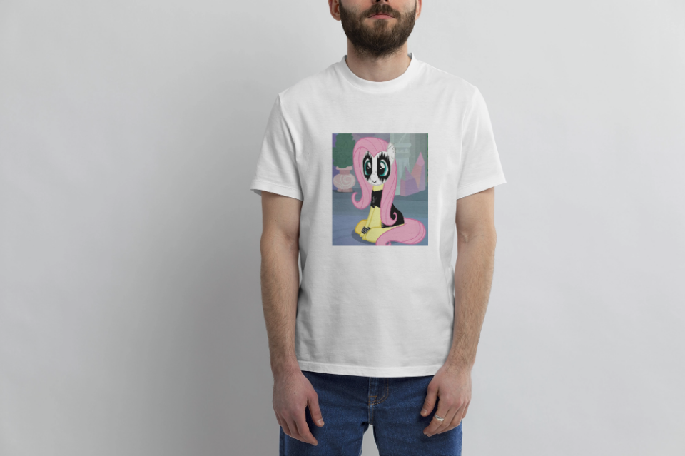 CBT Emo Fluttershy baskılı T-shirt