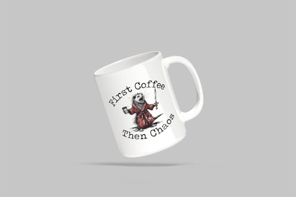 CBT first coffe then choas baskılı kupa
