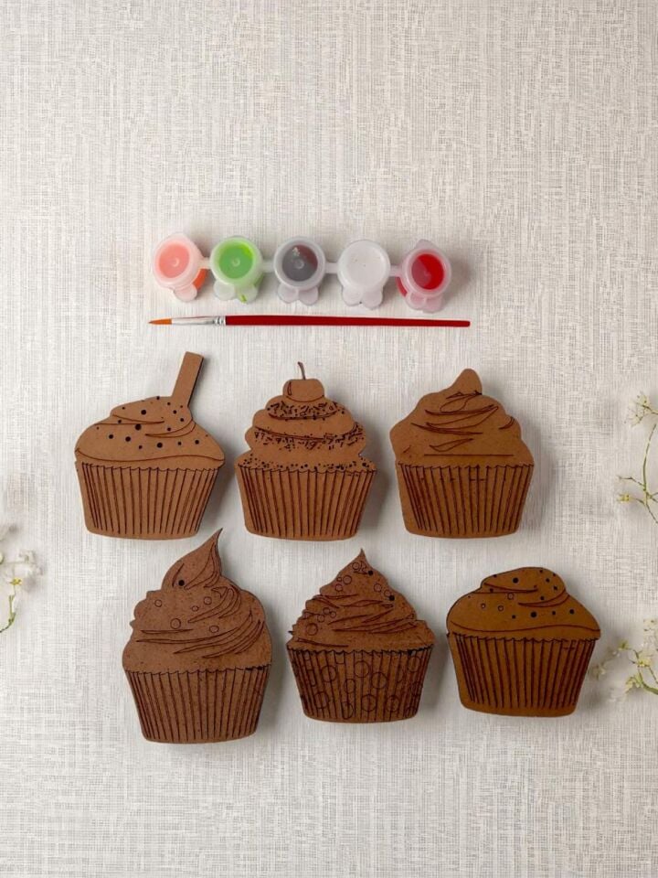 Ahşap Cupcake Boyama Seti 11 Parça