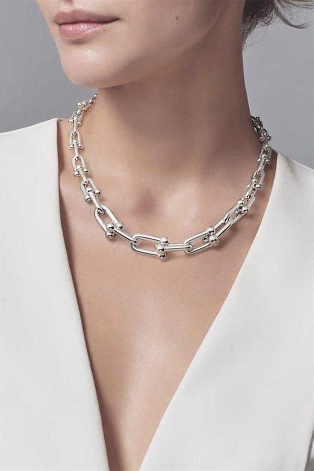 Gümüş Rengi Altın Kaplama Blanca Tifany Kolye