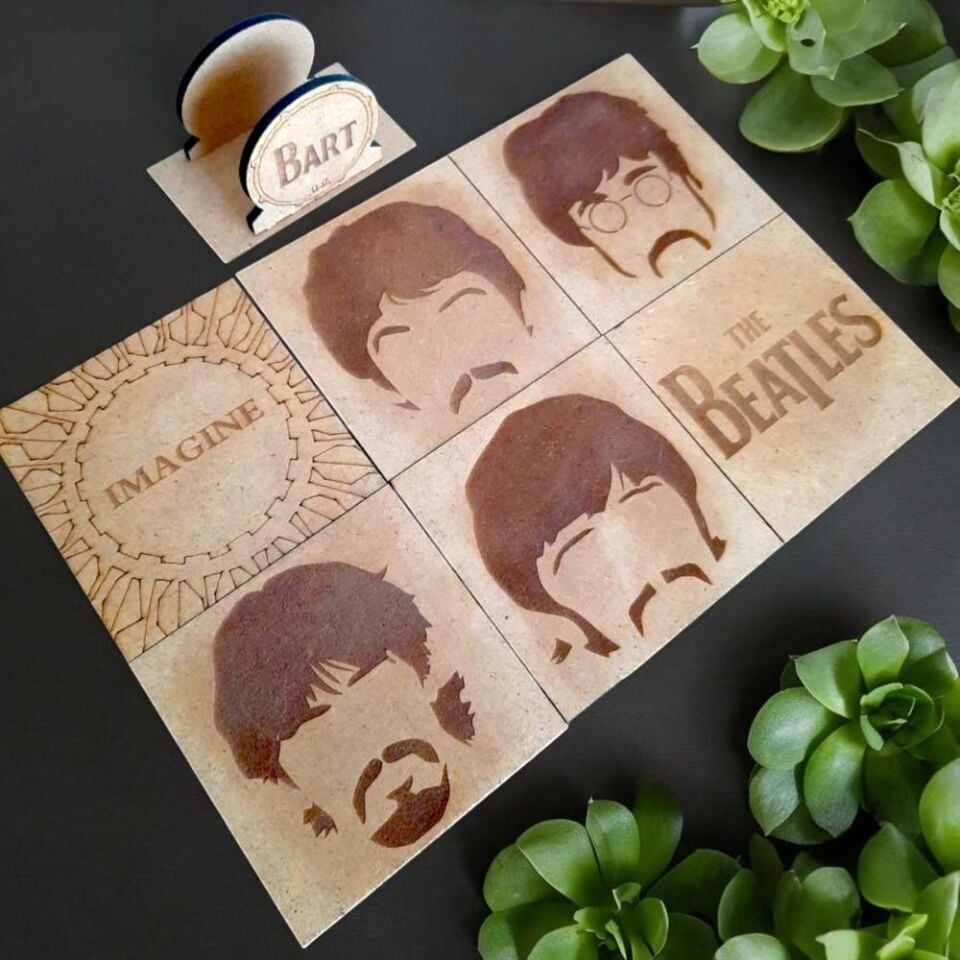 The Beatles detaylı 6 lı bardak altlığı