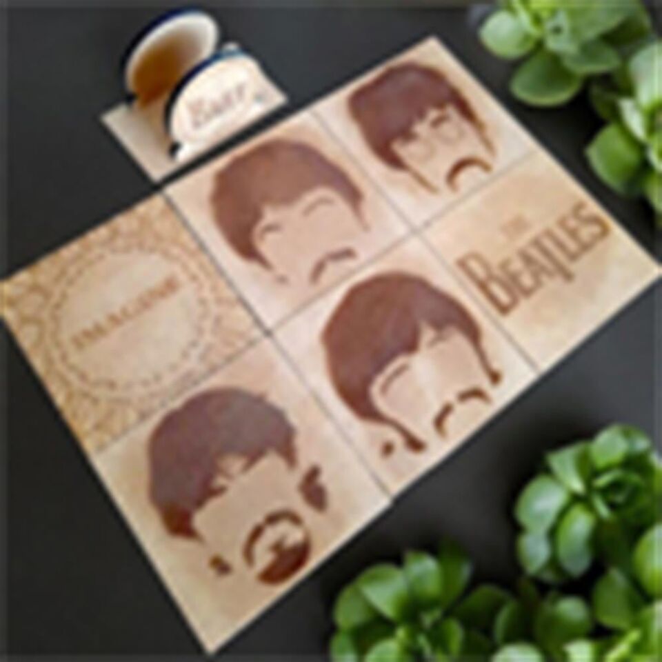 The Beatles detaylı 6 lı bardak altlığı