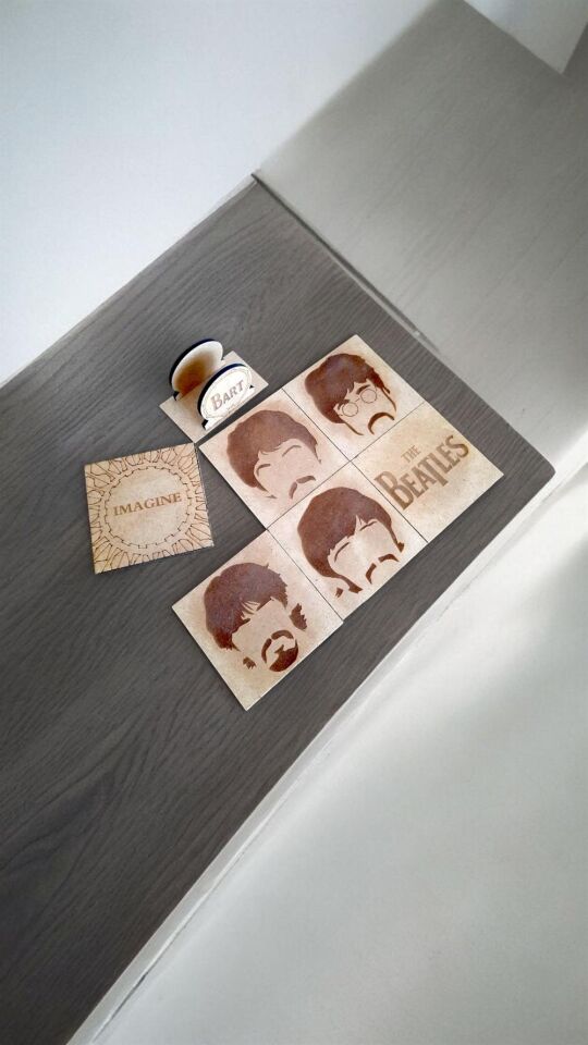 The Beatles detaylı 6 lı bardak altlığı