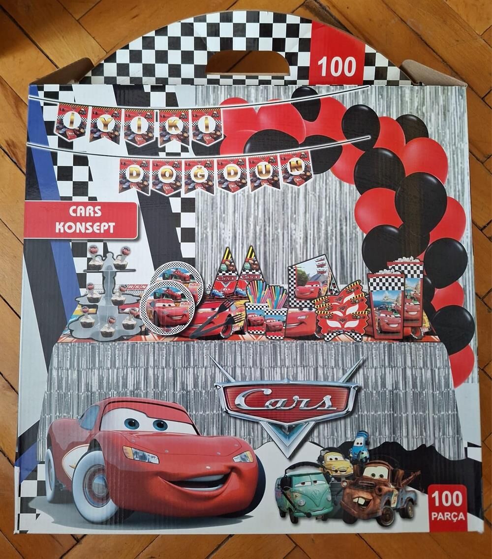 100 Parça Araba Konsept Doğum Günü Süsü