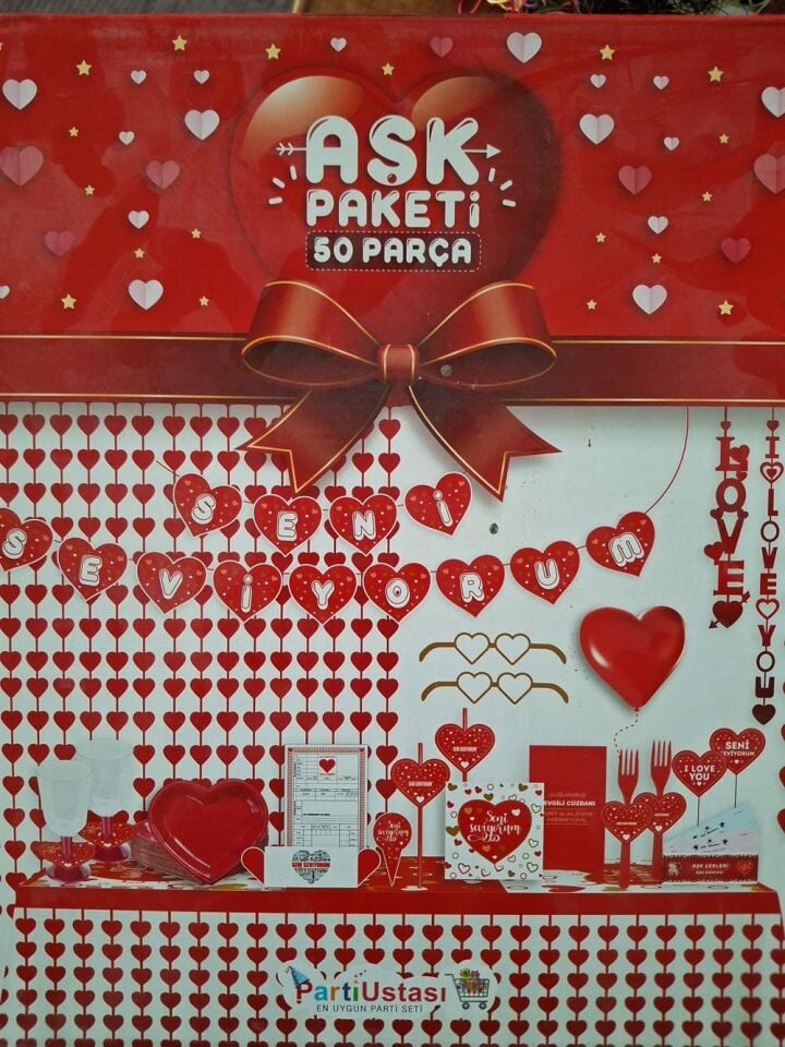 50 Parça Aşk-Sevgili Paketi Parti Süsü