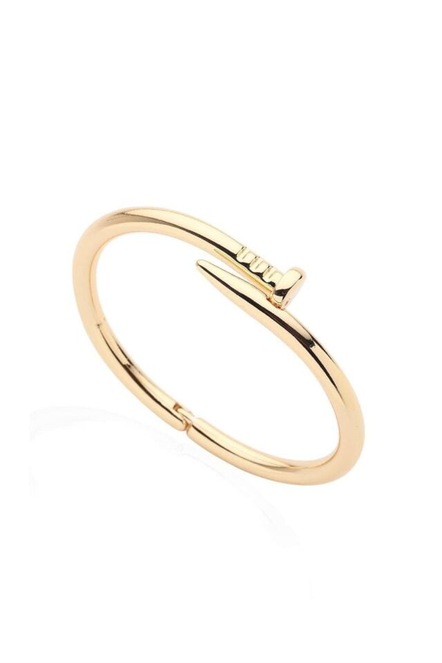 Unisex Altın Kaplama Cartier Model Çivi Bileklik
