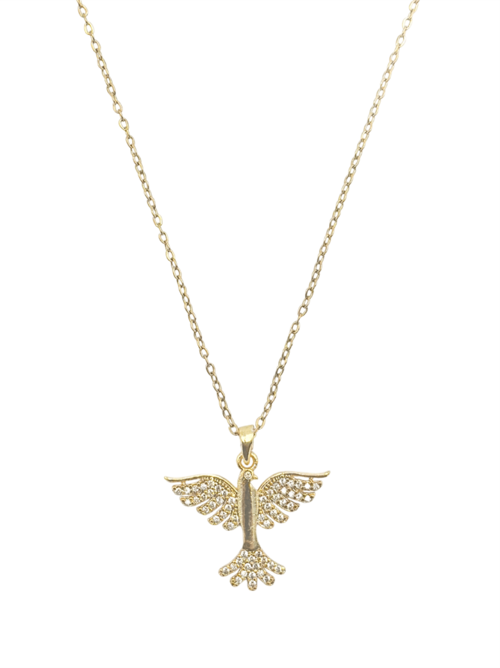 Çelik Kolye Gold 45Cm Kuşlu