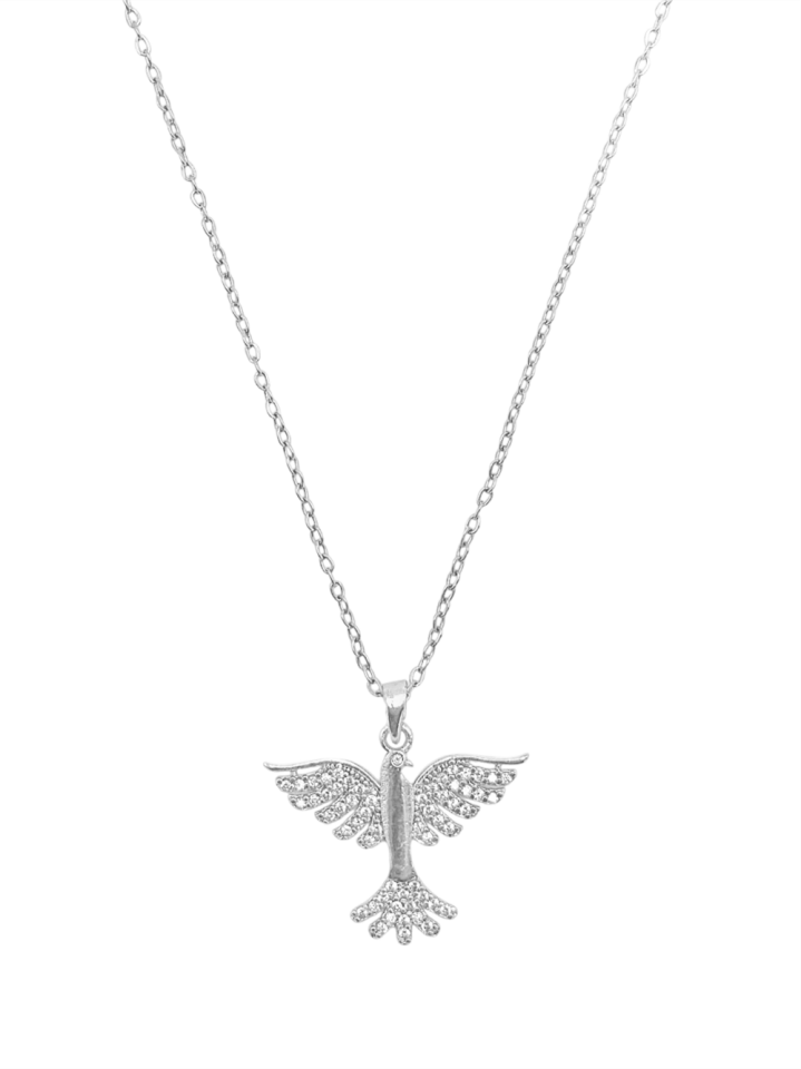 Çelik Kolye Silver 45Cm Kuşlu