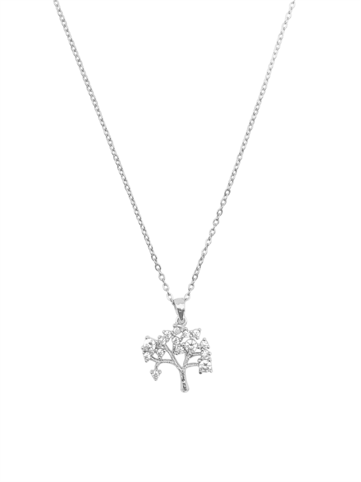 Çelik Kolye Silver 45Cm Ağaç