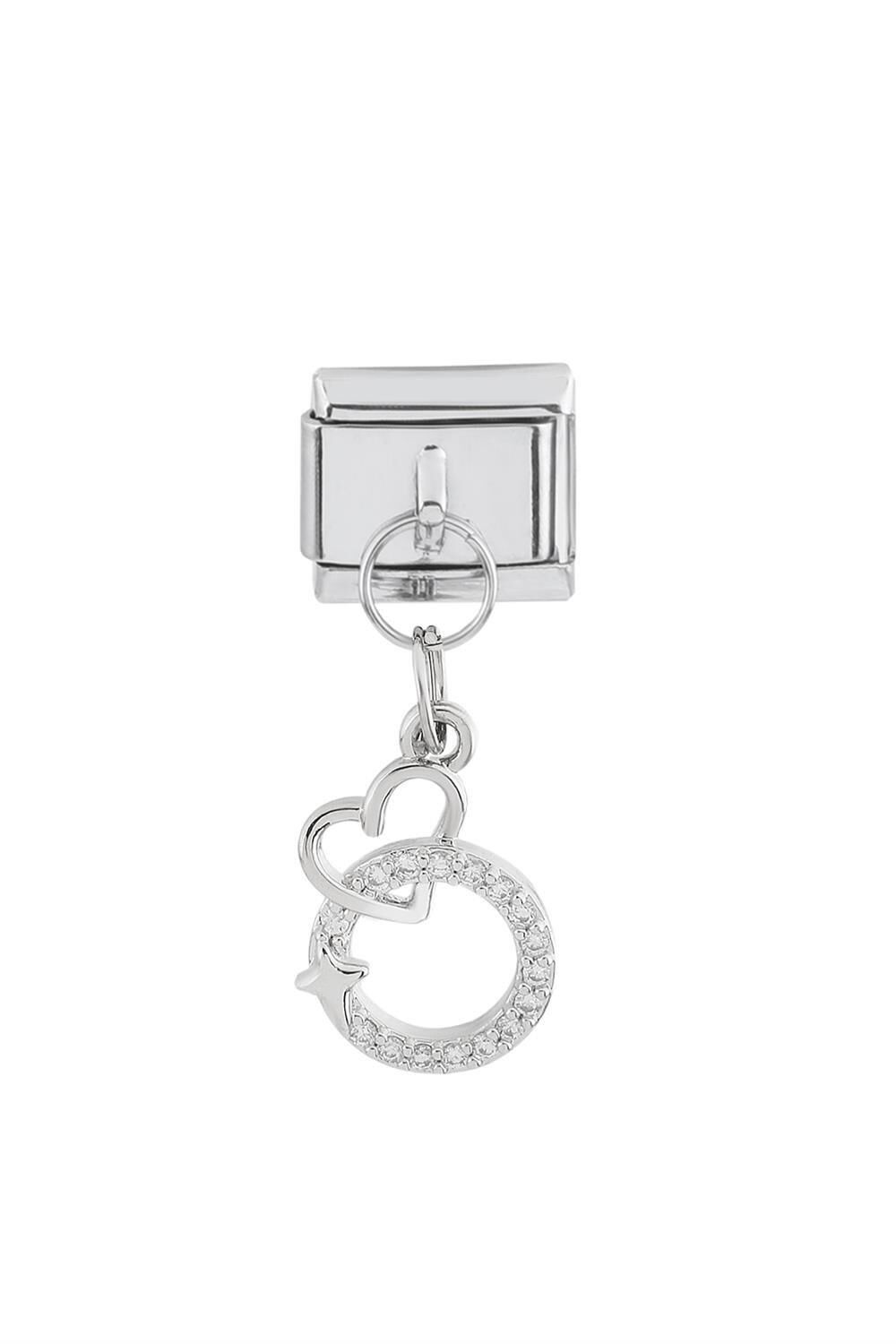 GÜMÜŞ KALP YILDIZ ÇELİK CHARM