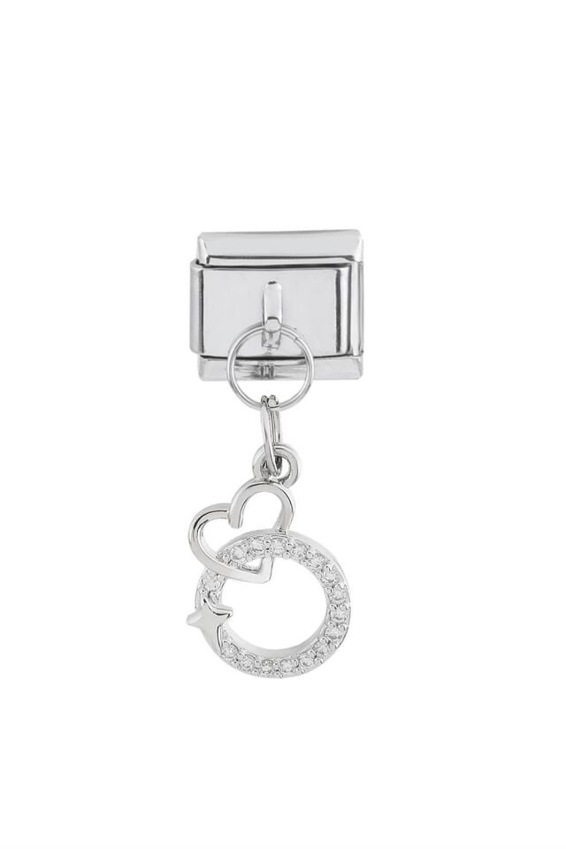 GÜMÜŞ KALP YILDIZ ÇELİK CHARM
