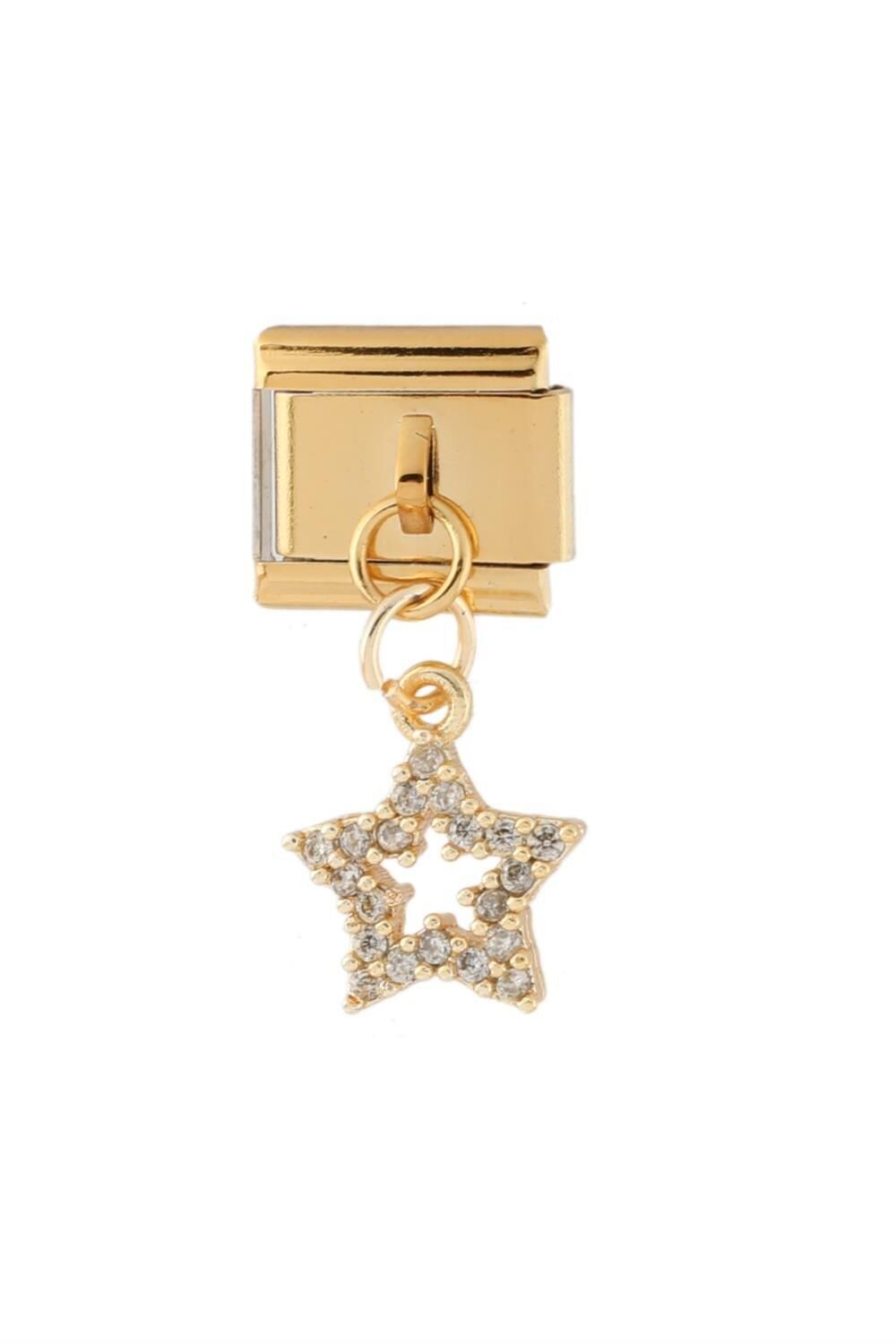 GOLD TAŞLI YILDIZ ÇELİK CHARM