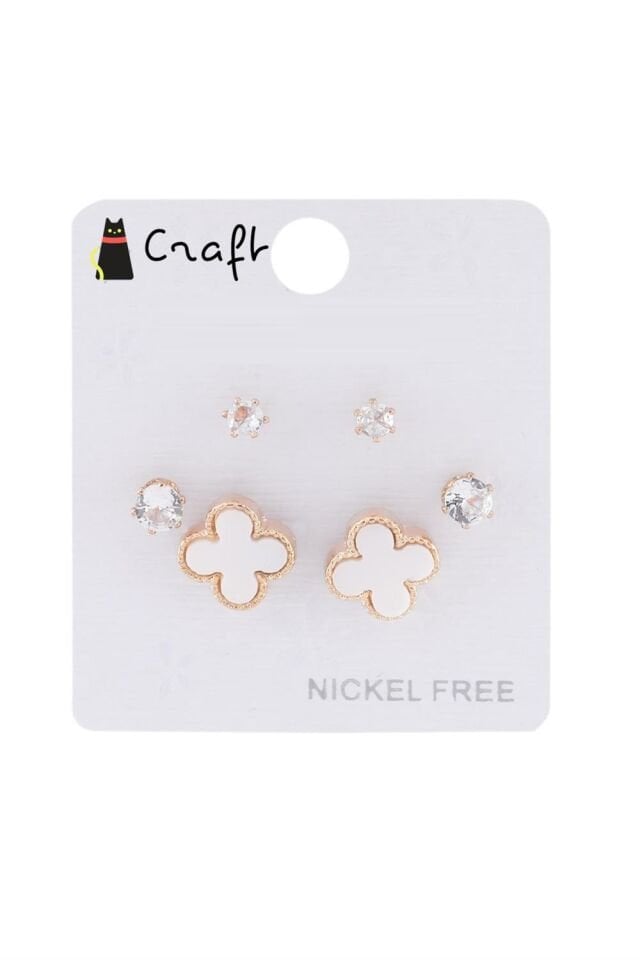 GOLD 6'LI VAN CLEEF TAŞLI KÜPE